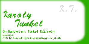 karoly tunkel business card